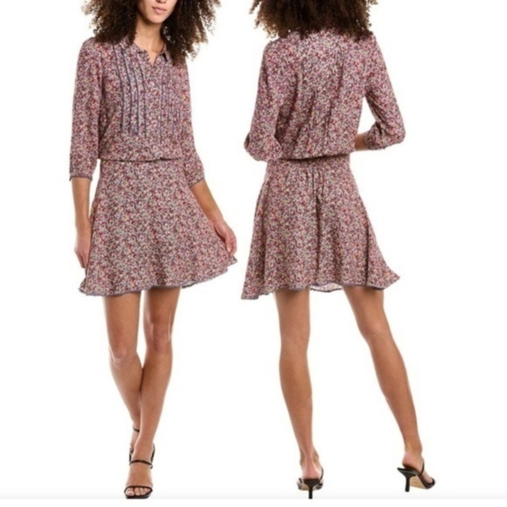 Zadig & Voltaire Medium Raspail Ao Liberty Floral Pink Mini A-Line Dress M
